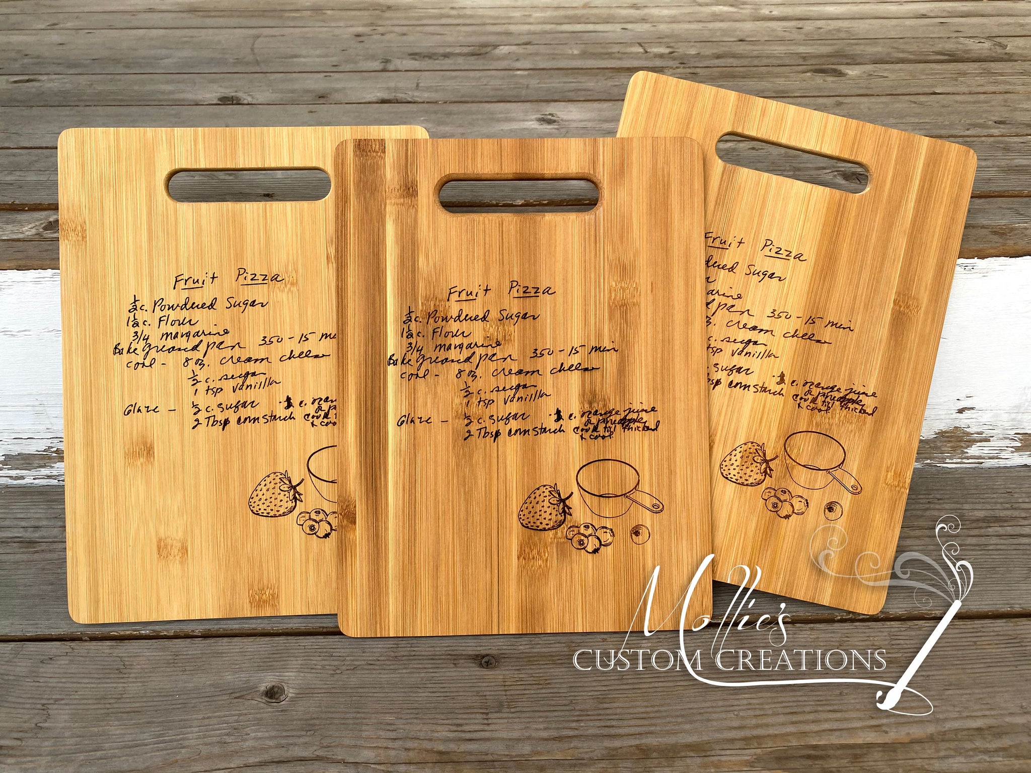 Custom Recipe Bamboo Cutting Board | Redline Engraving