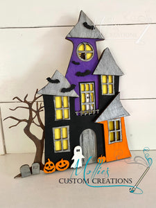 Haunted House DIY PAINT KIT | Halloween Décor | DIY Wood Craft Kit | Kids Art Project