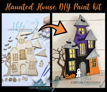 Load image into Gallery viewer, Haunted House DIY PAINT KIT | Halloween Décor | DIY Wood Craft Kit | Kids Art Project
