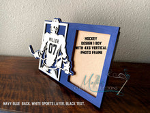 Load image into Gallery viewer, Custom Hockey Player Sign, Personalized Plaque, Sports Photo Frame
