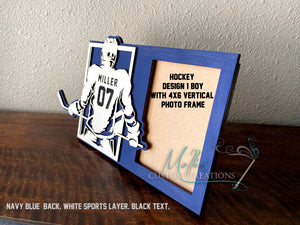 Custom Hockey Player Sign, Personalized Plaque, Sports Photo Frame