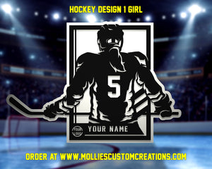 Custom Hockey Player Sign, Personalized Plaque, Sports Photo Frame