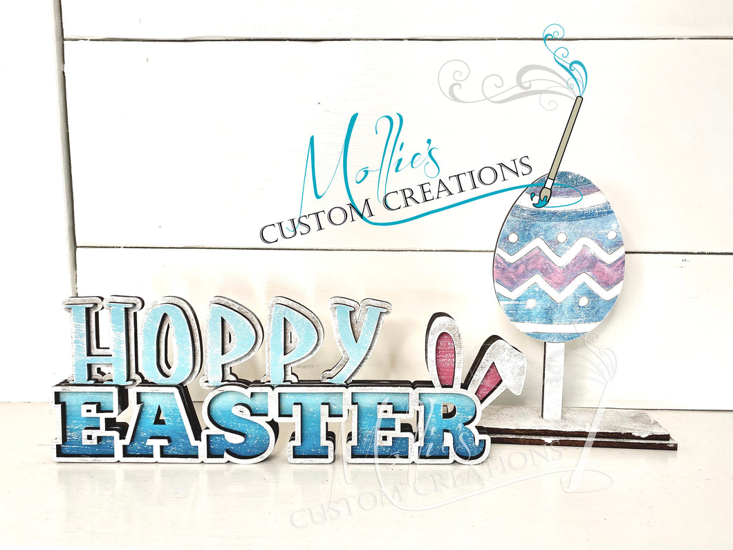 Hoppy Easter DIY Paint Kit | DIY Craft Kit | Art Project | Shelf sitter | Easter Egg on stick