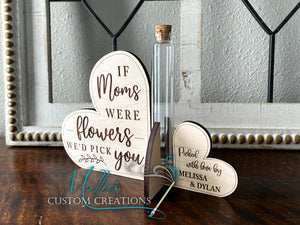 If Moms Were Flowers Test Tube Vase Holder  | Heart Plant Propagation Stand | Mother's Day Gift | Fresh Picked Flowers Holder | Glass Plant Vase