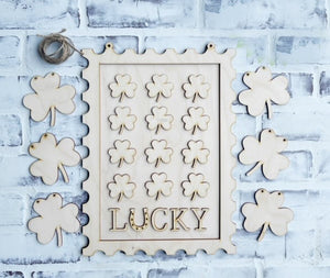 Lucky Stamp DIY Paint Kit | St. Patrick's Day Décor | Kid's or Adult Craft Project | Clover