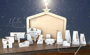 Nativity Puzzle Christmas Décor | Wooden Nativity Set Scene | Religious decoration |  DIY Paint option available