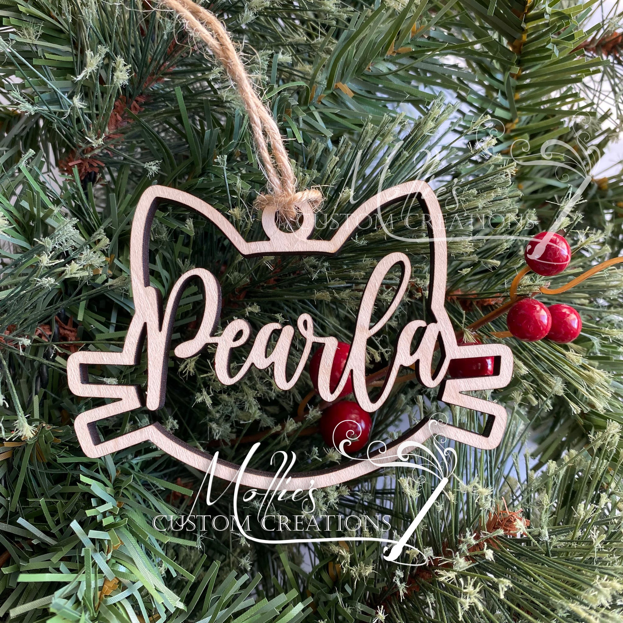Angel Pet Paw Christmas Ornament, Personalized with Name