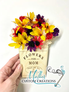 Picked Flower Holder DIY Paint Kit | Flowers for Mom | Personalized Wood Floral Holder | Mother's Day Gift