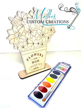 Load image into Gallery viewer, Picked Flower Holder DIY Paint Kit | Flowers for Mom | Personalized Wood Floral Holder | Mother&#39;s Day Gift
