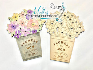 Picked Flower Holder DIY Paint Kit | Flowers for Mom | Personalized Wood Floral Holder | Mother's Day Gift