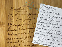 Load image into Gallery viewer, Custom Handwritten Recipe Cutting Board | Engraved Family Recipe | Personalized Gift
