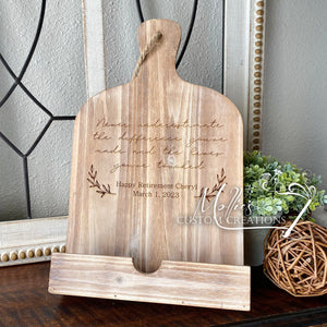 Custom Retirement Gift, Tablet Stand, Cookbook Holder | Personalized | Never Underestimate the Difference