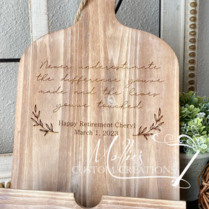 Custom Retirement Gift, Tablet Stand, Cookbook Holder | Personalized | Never Underestimate the Difference