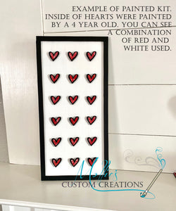 Rows of Hearts DIY Paint Kit | Valentine Décor | Kid's or Adult Craft Project
