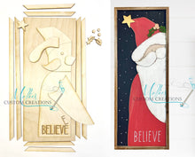 Load image into Gallery viewer, Santa Believe Christmas Sign DIY Paint Kit | Craft Kit | DIY Winter Décor | Cute Peeking Santa
