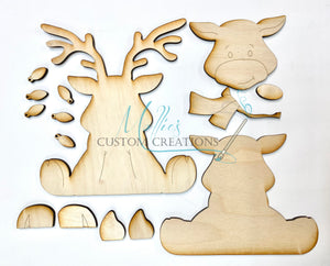 Sitting Reindeer Shelf Sitter DIY Paint Kit | Craft Kit | DIY Christmas Décor
