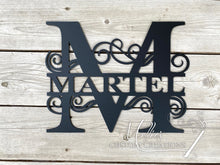 Load image into Gallery viewer, Split Letter Acrylic Family Name Monogram | Outdoor Décor
