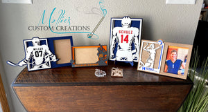 Custom Hockey Player Sign, Personalized Plaque, Sports Photo Frame