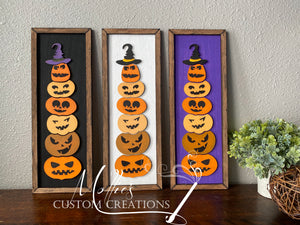 Stacked Jack-O-Lantern Trio DIY PAINT KIT | Halloween Pumpkin Décor | DIY Wood Craft Kit | Kids Art Project