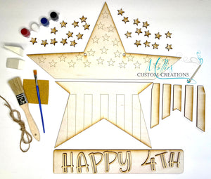 Star Welcome Door Hanger DIY Kit | Kids Craft Kit | Patriotic Décor | 4th of July | American Flag