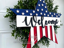 Load image into Gallery viewer, Star Welcome Door Hanger DIY Kit | Kids Craft Kit | Patriotic Décor | 4th of July | American Flag
