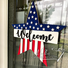 Load image into Gallery viewer, Star Welcome Door Hanger DIY Kit | Kids Craft Kit | Patriotic Décor | 4th of July | American Flag
