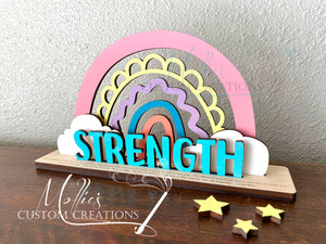Strength Boho Rainbow DIY Paint Kit, Personalized | Inspirational Décor | Art Project | Positive Message