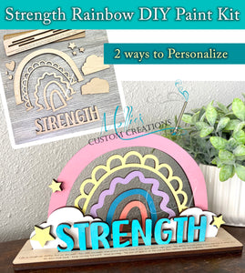 Strength Boho Rainbow DIY Paint Kit, Personalized | Inspirational Décor | Art Project | Positive Message