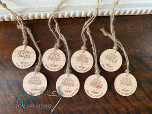 Tree of Family, personalized wood charms