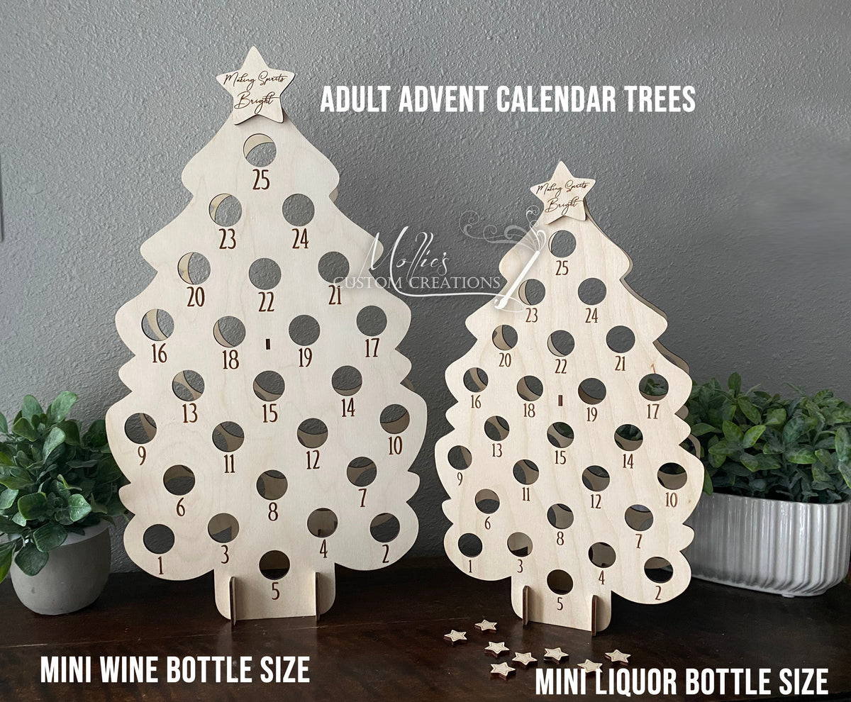 Adult Advent Calendar Trees | Mini Wine Bottle | Mini Liquor Bottle ...